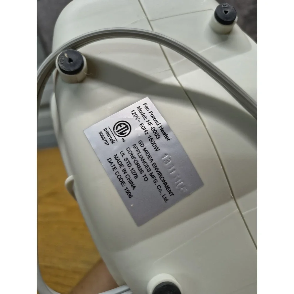 Pelonis HF-0003 Fan-Forced Space Heater White 120V 3 Heat Auto Shut-Off